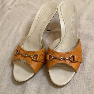 Gucci Orange and Cream Heels